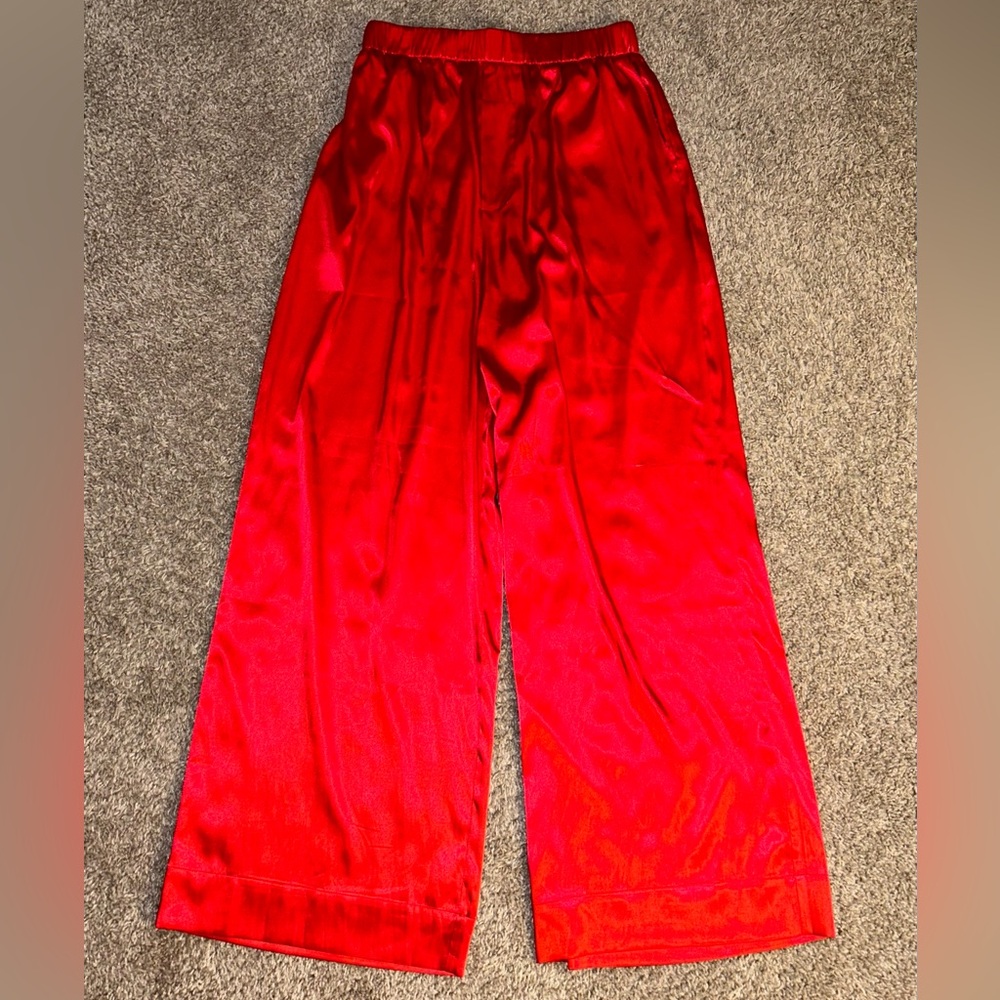 Daily Drills Red Satin Pants - Small